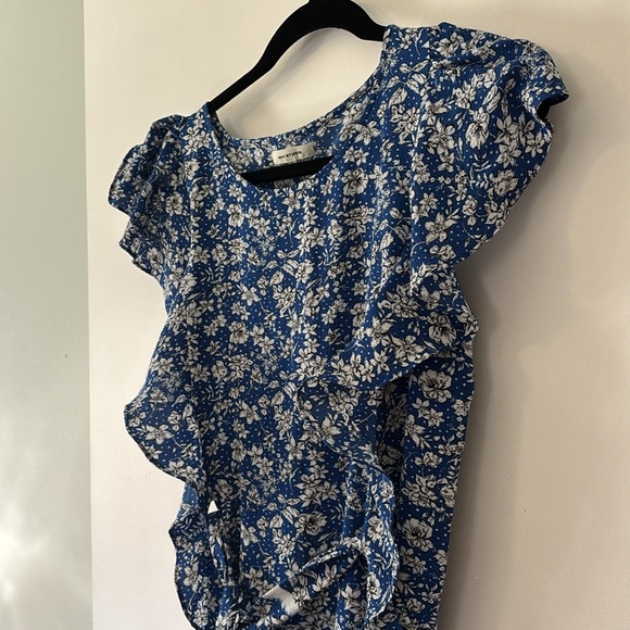 Blue Floral Midi Dress - Picture 3 of 6